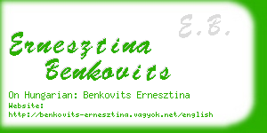 ernesztina benkovits business card